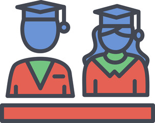 Students Sitting Vector Icon