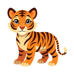 Illustration of Baby siberian tiger Isolated