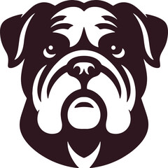 Bulldog logo icon silhouette vector style,Clipart , Illustration black with white background