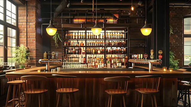 Cool pub or bar interior