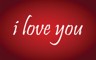 I love you, brush calligraphy with doodle heart. I love you, card concept for wedding or valentine's day t-shirt print design. Vector illustration