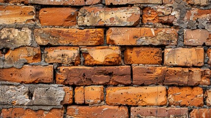 Fototapeta premium vintage brick wall background The remains of old cement 