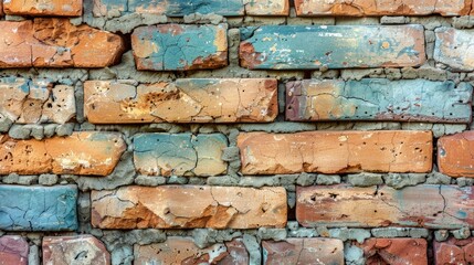Fototapeta premium vintage brick wall background The remains of old cement 