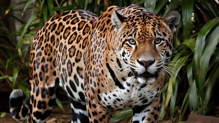 Obraz premium Attractive image of a powerful hunter jaguar wallpaper