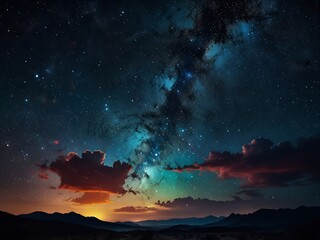 Naklejka premium starry night sky nebula background Starlight, blue, galaxy, abstract, astronomy, dark, vector, light, nature, space, fantasy, science, wallpaper, bright, moon, universe, black, constellation, cosmo,