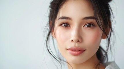 Fototapeta premium Beauty Asian fashion designer spa healthy skin, isolated on white background