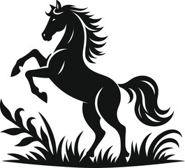 Horse silhouette Vector Illustration Of A Cute Horse set Silhouette