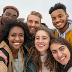 Fototapeta premium happy group of friends