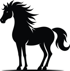 Horse silhouette Vector Illustration Of A Cute Horse set Silhouette