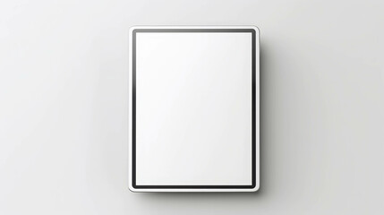 A Sleek Black Frame Tablet with a Pristine Blank Screen Displayed Against a Clean White Background