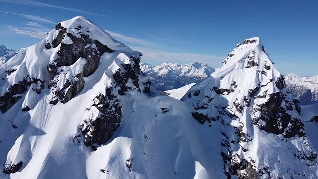 verbier swiss, top seller, swiss alps, aerial view, 4k drone shot, drone, high mountain, extreme, day, white, scenic, view, high, season, sky, resort, mountain, ski, aerial, 