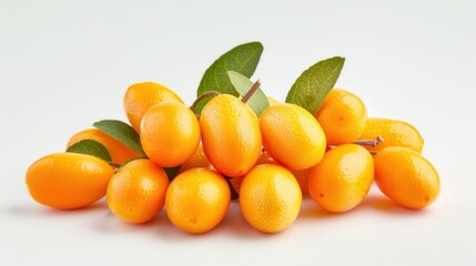 Oval Kumquat fruit on white background