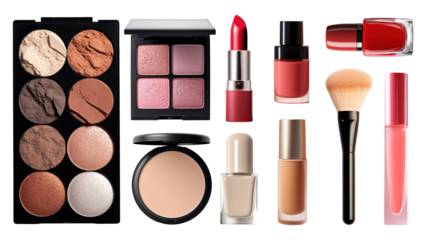 Makeup products png cut out set