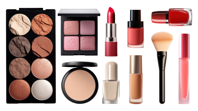 Makeup products png cut out set