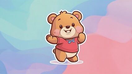 Obraz premium Cute Bear Cartoon Vector Icon Illustration