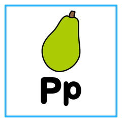 flat papaya alfabet p illustration © Rahmatullah