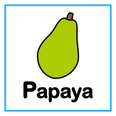 flat papaya alfabet illustration © Rahmatullah