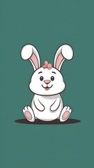 Fototapeta premium Cute bunny rabbit Cartoon Vector Icon Illustration