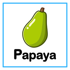 fresh papaya alfabet illustration © Rahmatullah
