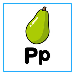 papaya alfabet p illustration © Rahmatullah
