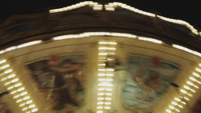 A vintage carousel Roof spinning. This video is a loop