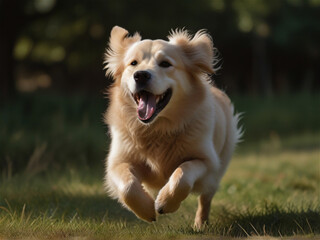 golden retriever running