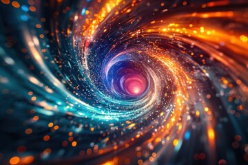 Obraz premium Abstract background, light speed effect, swirling light streaks radiating vortex, digital wallpapers