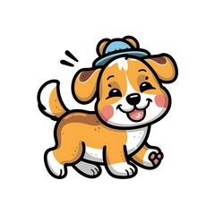 Fototapeta premium Cute dog Cartoon Vector Icon Illustration