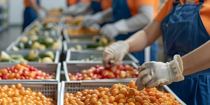 Volunteers at food bank aiding families in need during cost crisis. Concept Community support, Food insecurity, Volunteering, Crisis relief, Poverty alleviation