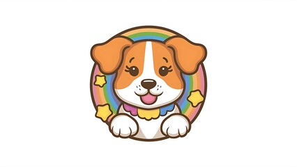 Fototapeta premium Cute dog Cartoon Vector Icon Illustration