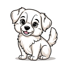 Cute dog Cartoon Vector Icon Illustration