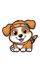 Cute dog Cartoon Vector Icon Illustration