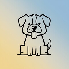 Fototapeta premium Cute dog Cartoon Vector Icon Illustration