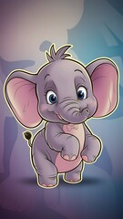 Obraz premium Cute elephant Cartoon Vector Icon Illustration