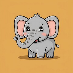 Obraz premium Cute elephant Cartoon Vector Icon Illustration