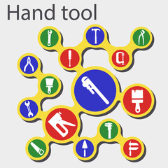 Hand tools icons minimal design. Hand tool. Modern design of tools icons.