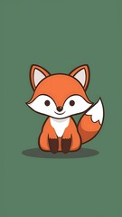 Obraz premium Cute fox Cartoon Vector Icon Illustration