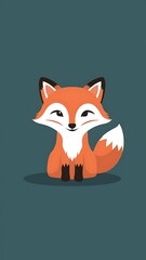 Obraz premium Cute fox Cartoon Vector Icon Illustration