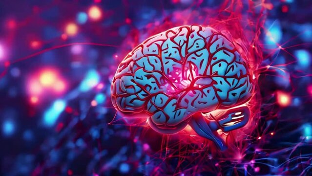 Brain. Low poly abstract digital human brain. Neural network. IQ testing, artificial intelligence virtual emulation science technology concept. Brainstorm think idea
