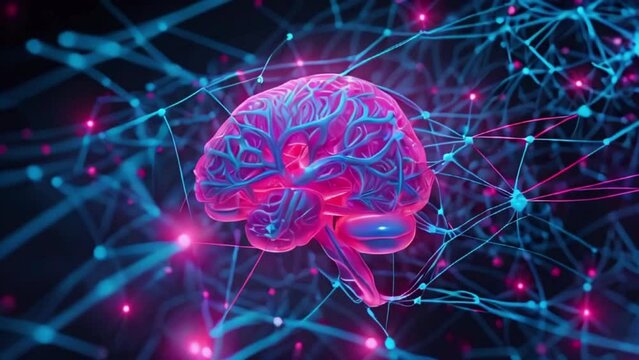 Brain. Low poly abstract digital human brain. Neural network. IQ testing, artificial intelligence virtual emulation science technology concept. Brainstorm think idea