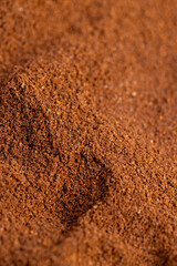 natural ground and roasted coffee for making a drink