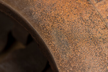 details of an old damaged car element