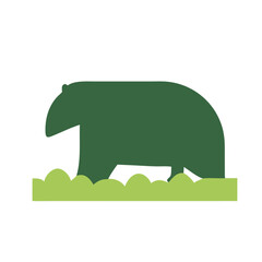 Bear Icon, Flat Design, Wildlife Conservation Concept