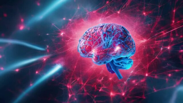 Brain. Low poly abstract digital human brain. Neural network. IQ testing, artificial intelligence virtual emulation science technology concept. Brainstorm think idea