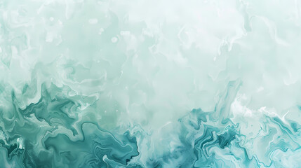 Obraz premium Abstract teal and white fluid background with marble-like swirls