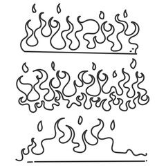 hand drawn doodle fire element illustration