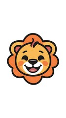 Fototapeta premium Cute lion Cartoon Vector Icon Illustration
