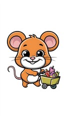 Fototapeta premium Cute Mouse Cartoon Vector Icon Illustration