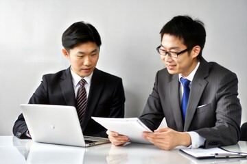 Fototapeta premium Professional Asian Wealth Manager Reviewing Client Portfolio 