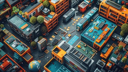 A creatively arranged series of educational templates highlighting innovative learning methods and environments.